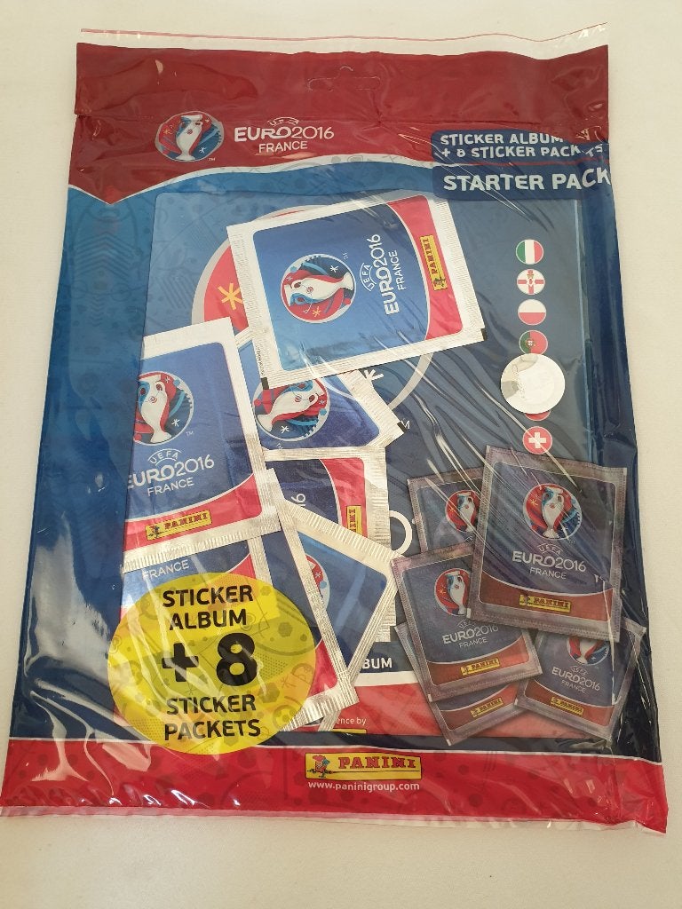 panini euro 2016 starterpak neuf rare album + 8 pochettes, Enlèvement ou Envoi, Neuf, Plusieurs autocollants