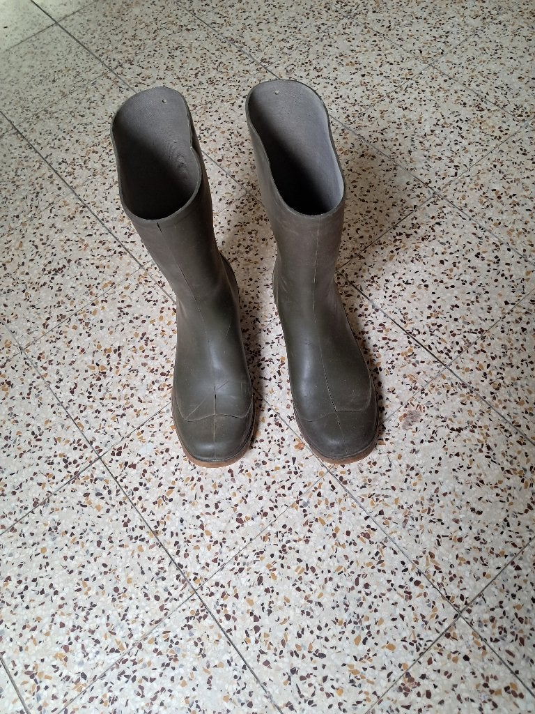 bottes vertes pour hommes taille 45, Bottes de pluie, Enlèvement ou Envoi, Autres couleurs, Porté