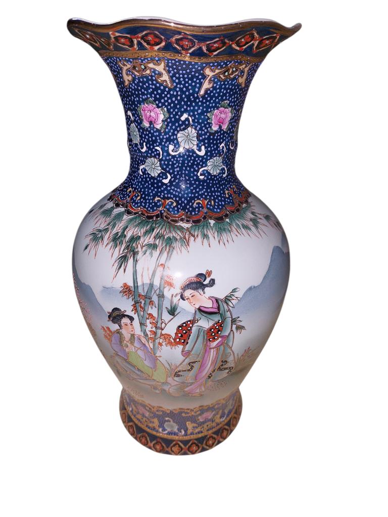 Handbeschilderde Oosterse Vaas (40 cm) – Perfecte staat, Antiek en Kunst, Antiek | Vazen, Ophalen