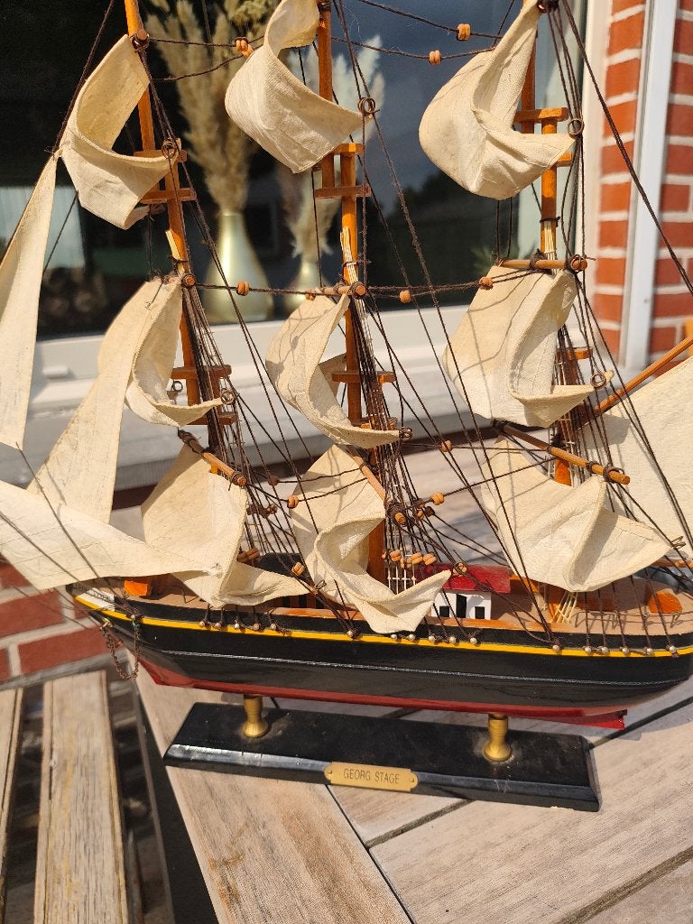 Vintage houten modelschip Georg Stage – ca. 50  48 cm, Enlèvement ou Envoi, Maison et Meubles
