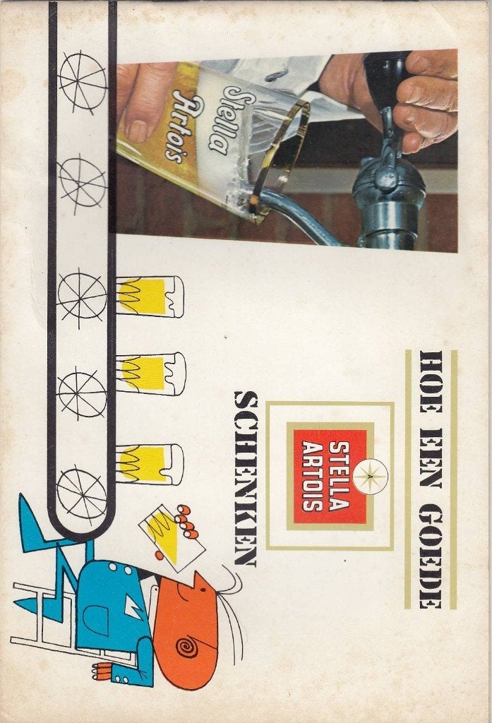 Boekje Stella artois 1966 "Hoe een goede stella tappen", Envoi, Stella Artois