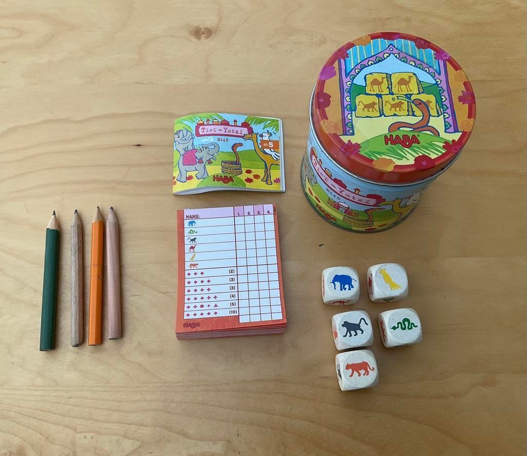 Jeu HABA….. «  Le yatzee des animaux « ., Enlèvement, Utilisé