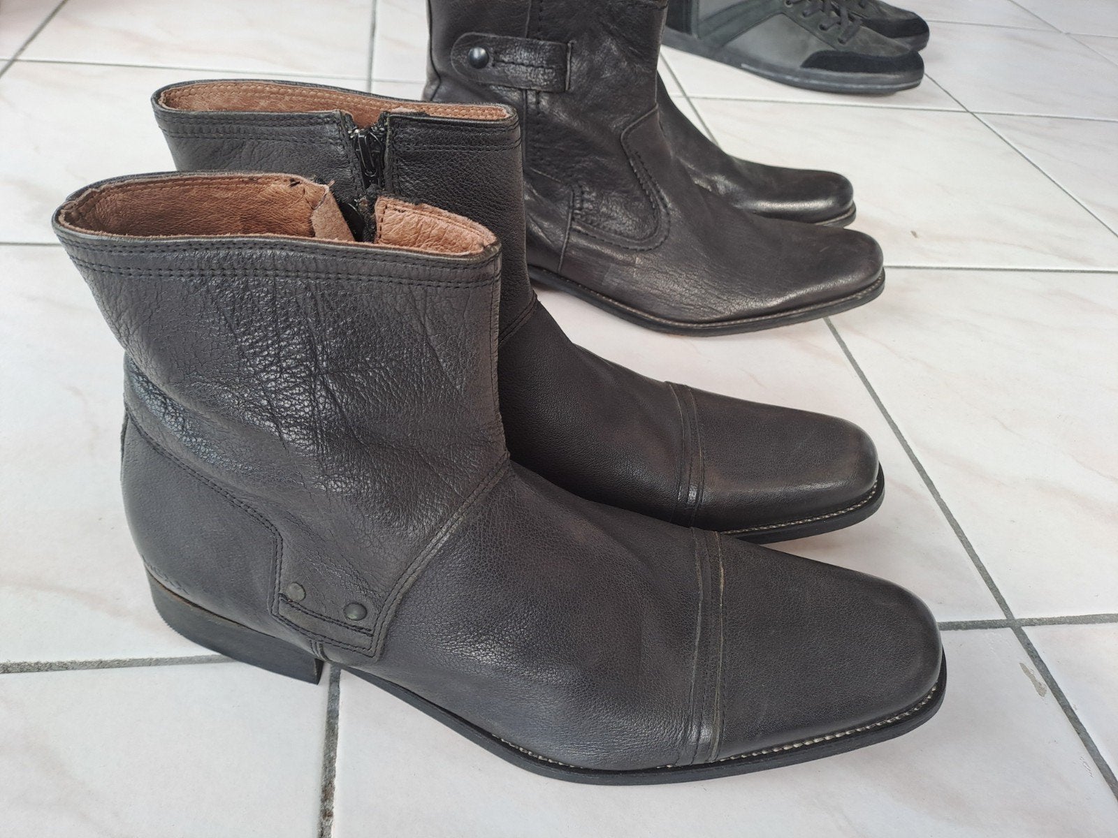 1 paar nieuwe lederen  bottines voor heren maat 45, Ophalen