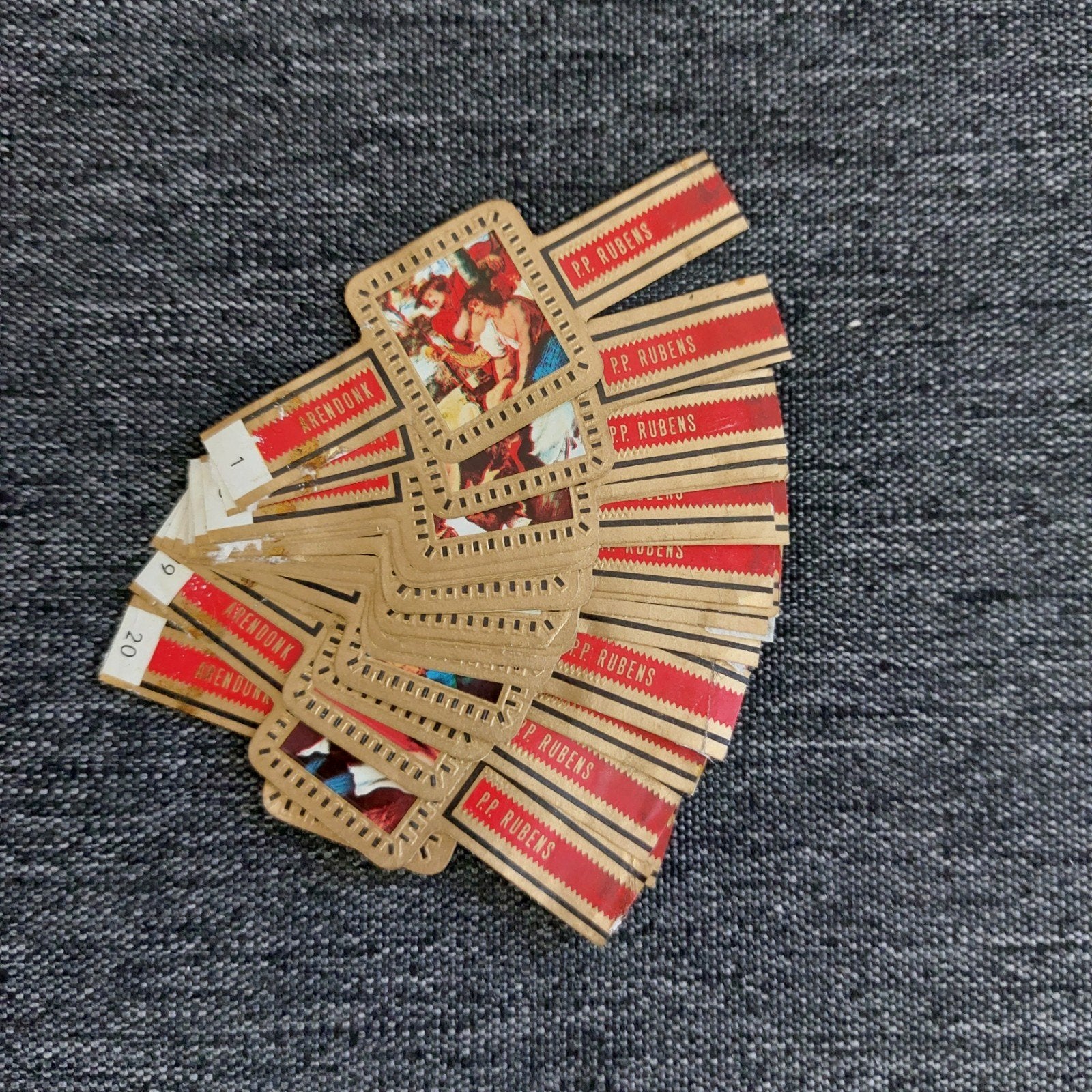 Reeks van 20 sigarenbandjes Arendonk: Rubens, Verzamelen, Rookartikelen, Aanstekers en Luciferdoosjes, Verzenden, Sigarenbandjes