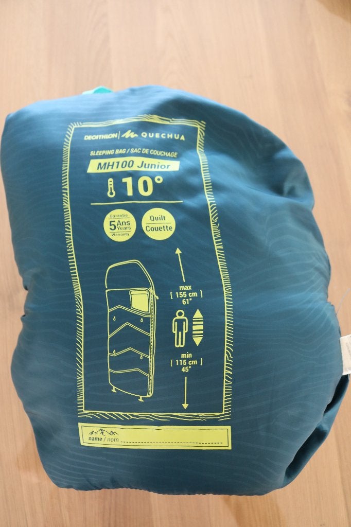 Slaapzak kind MH100 Junior Decathlon (Quechua), Caravans en Kamperen, Ophalen, Gebruikt