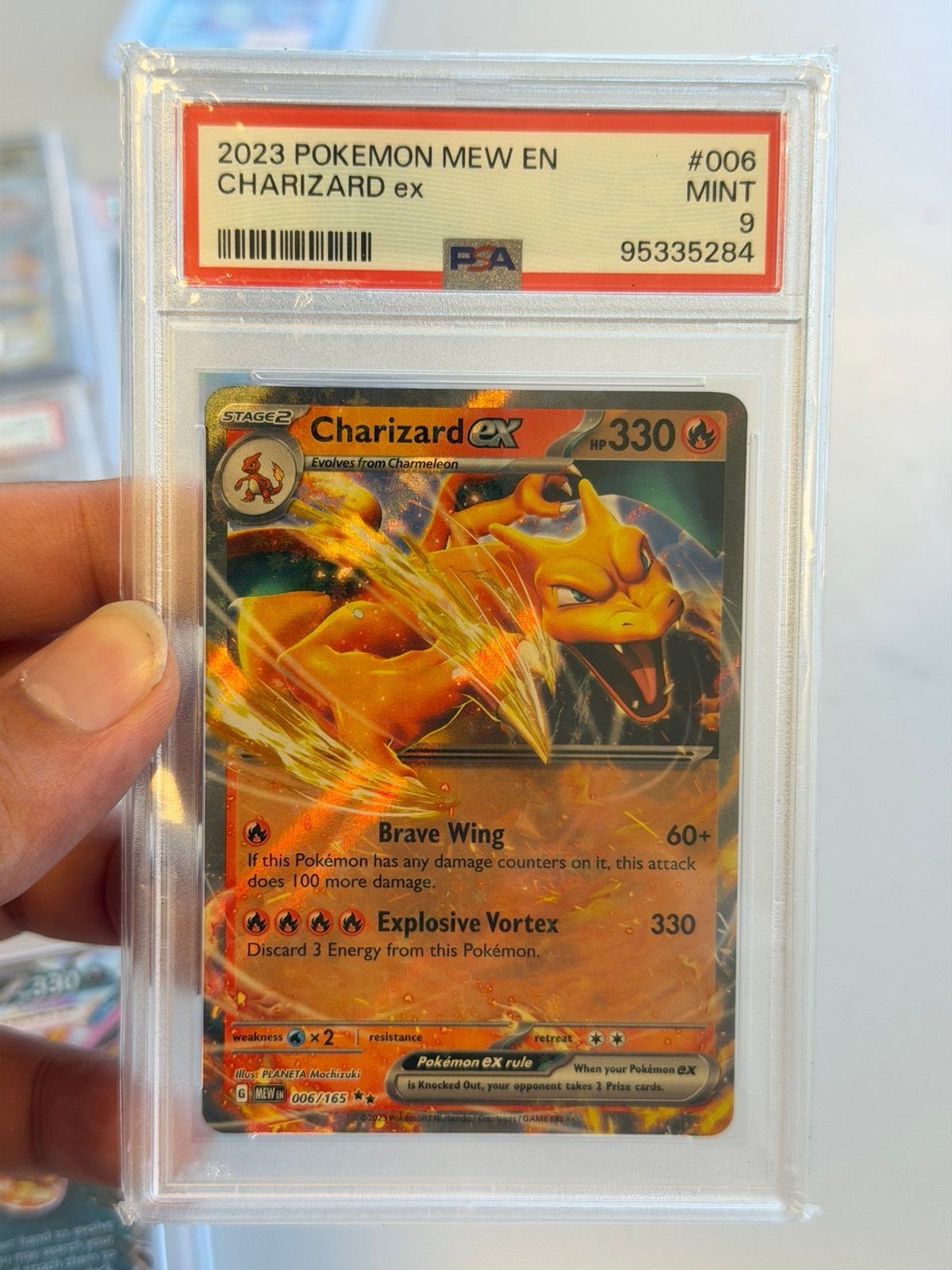 Charizard ex 006 Pokémon 151 2023 PSA 9 MINT Graded Slab, Hobby en Vrije tijd, Verzamelkaartspellen | Pokémon, Ophalen of Verzenden