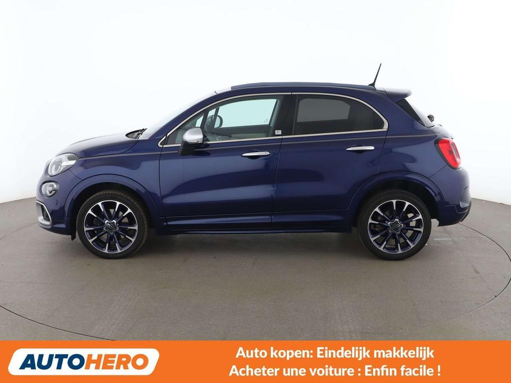 Fiat 500X 1.3 Turbo Yacht Club Capri (bj 2022, automaat), Auto's, Fiat, Gebruikt, Blauw, 500X, Leder