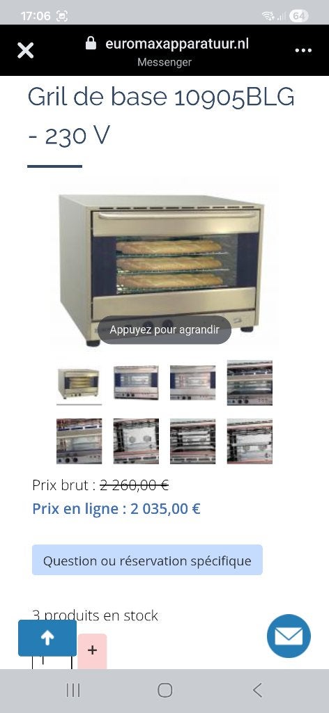 Four professionnelle, Enlèvement, Comme neuf, Autoportant, Four