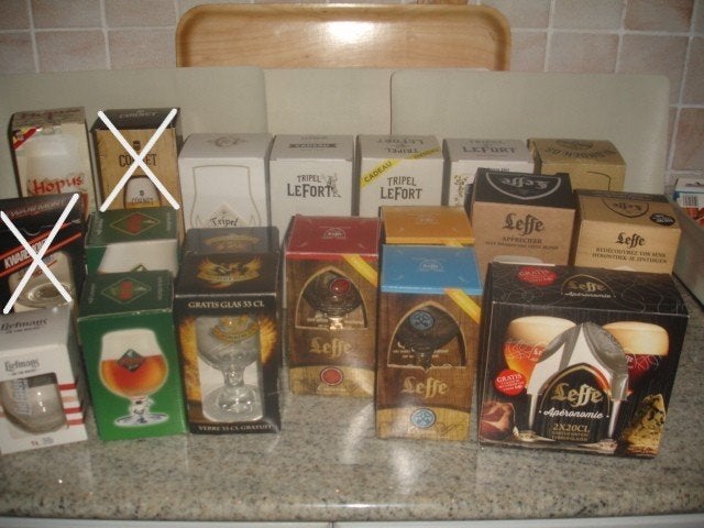 Bierglazen in doosje, Leffe, Karmeliet, Le Fort, enz..., Enlèvement ou Envoi, Neuf, Verre ou Verres, Autres marques