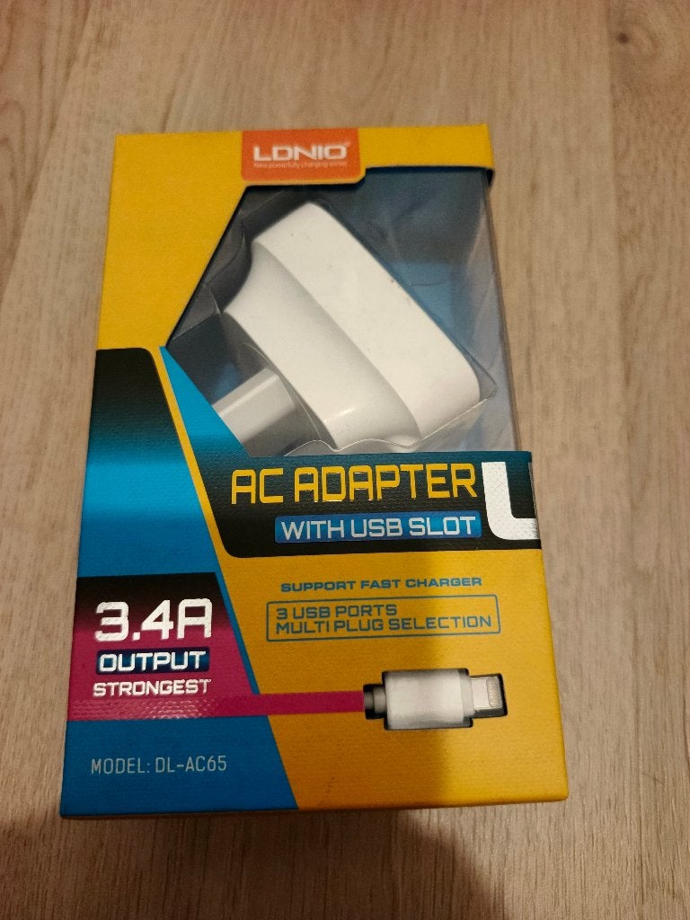 Chargeur LDNIO DL-AC65 3 ports USB 3,4 A neuf, Enlèvement, Neuf