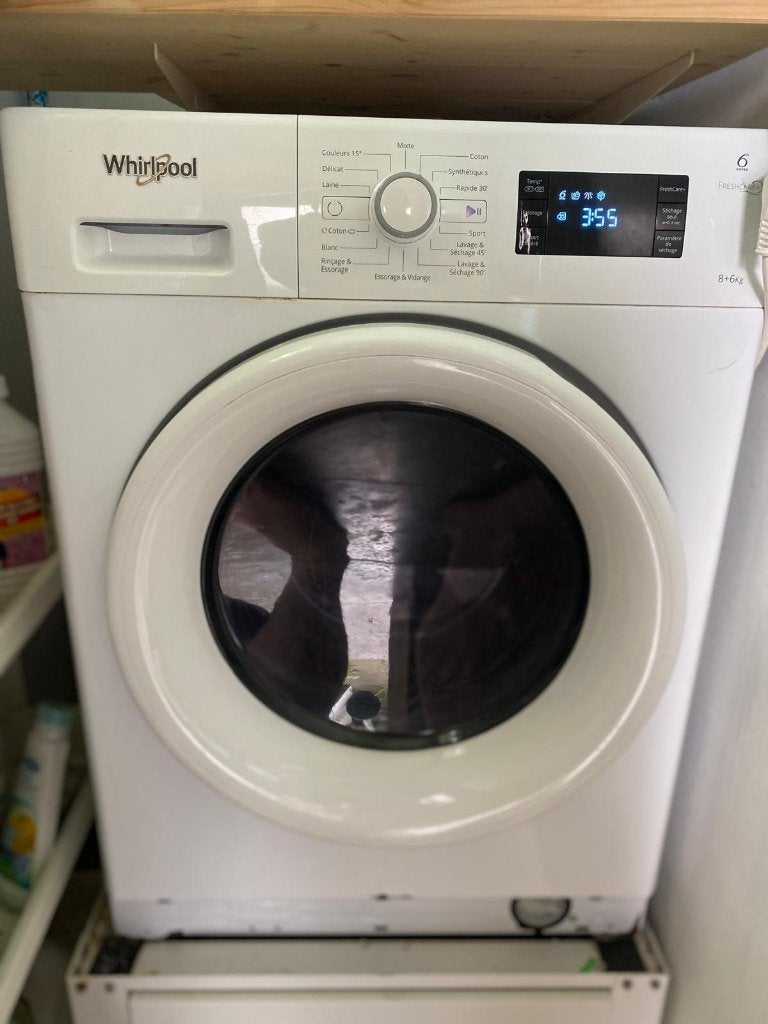 Lave-linge séchant Whirlpool 6ème Sens – 8 kg / 6 kg –, 6 à 8 kg, Enlèvement, Utilisé, Moins de 85 cm