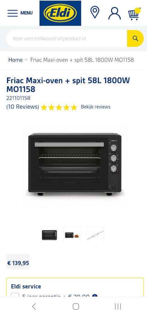 Friac oven 58L, Enlèvement, Four