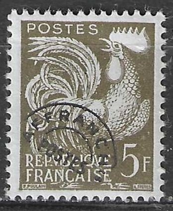 Francia 1953/1959 - Yvert 107PRE - Coq Gaulois 5 v. (PF), Envoi, Non oblitéré