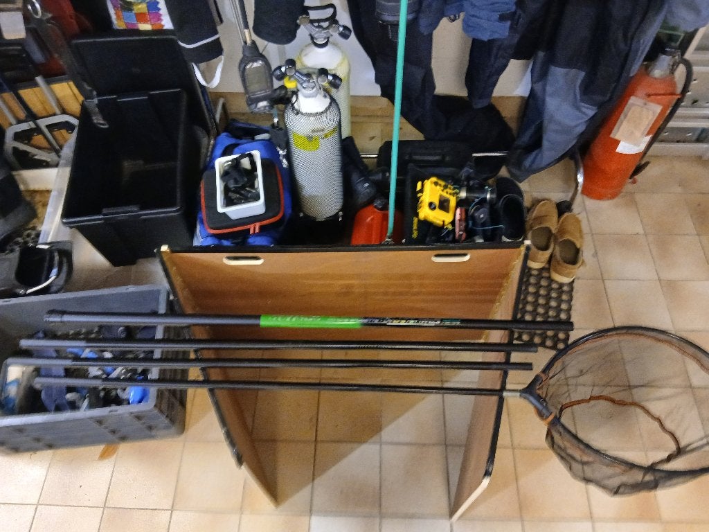 Schepnetsteel Sensas Carp 4delig 4m, Guru SF400 schepnet, Ophalen, Zo goed als nieuw, Net of Fuik