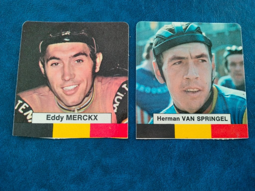 Clark's Tendermint - cyclistes Eddy Merckx, Van Springel, Collections, Enlèvement ou Envoi, Neuf, Sport