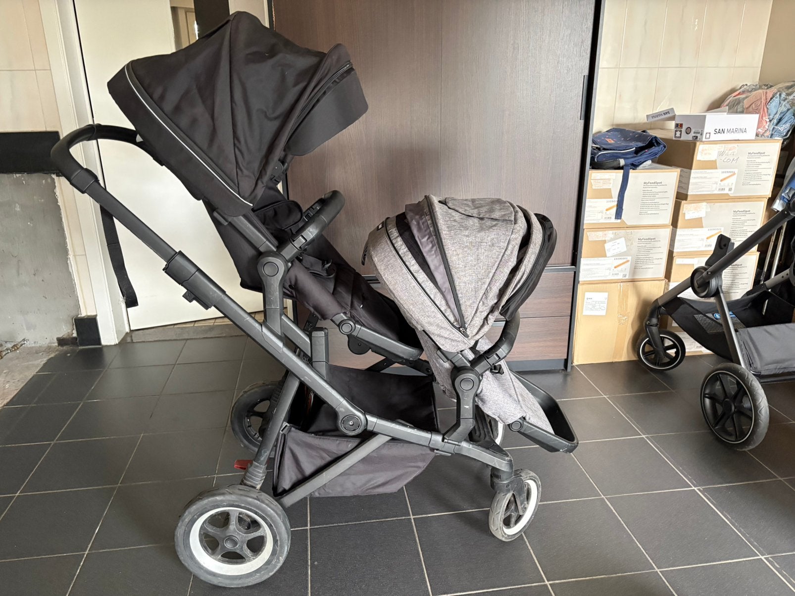 Duowagen Thule, Kinderen en Baby's, Ophalen, Gebruikt, Voetenzak