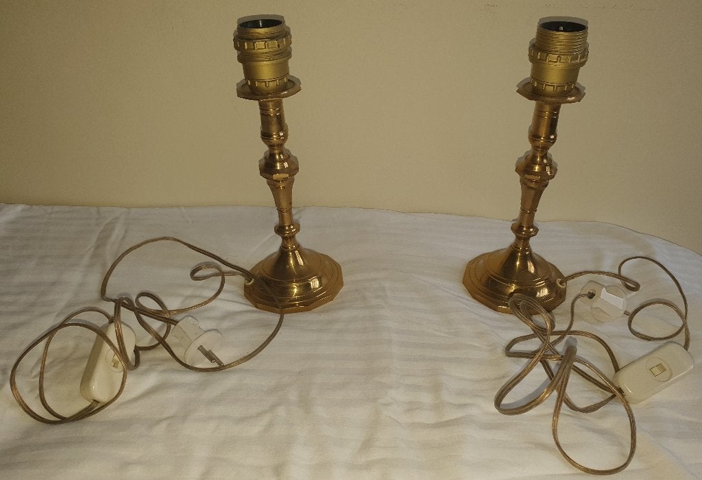 Lampvoeten, Met schakelaar, Gebruikt, Goud, 27 cm