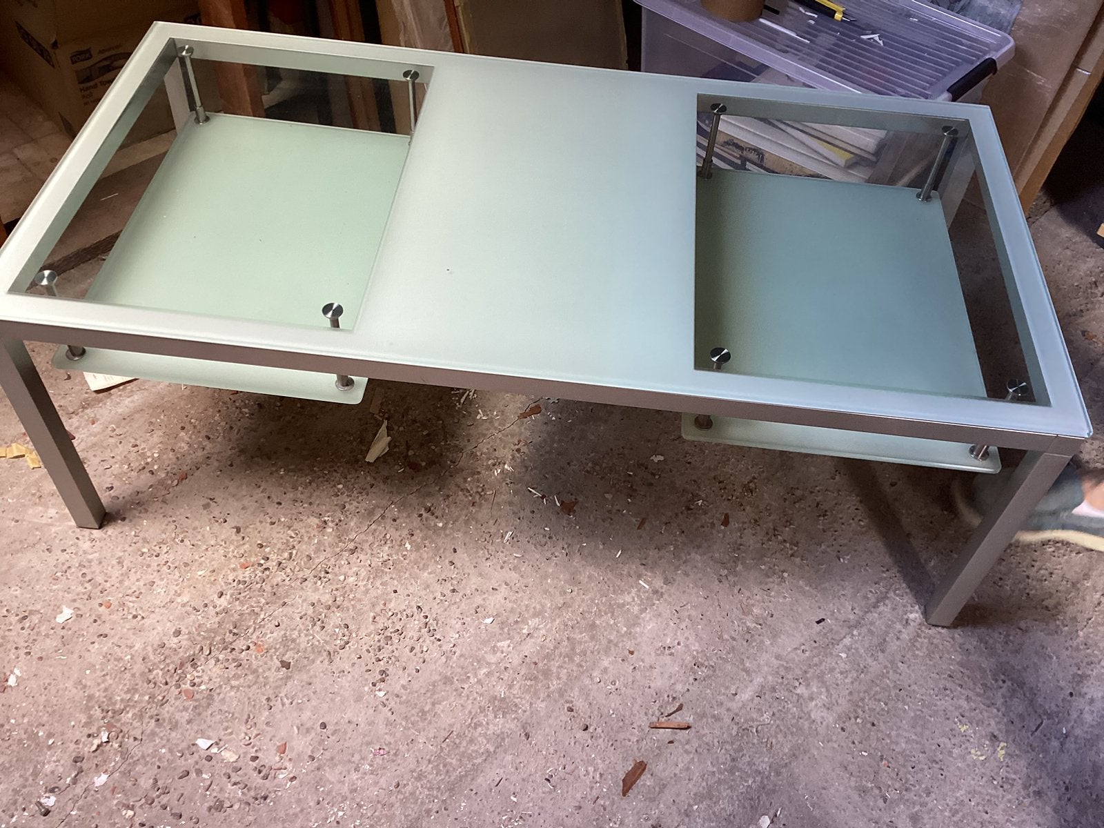 Glazen salontafel, Huis en Inrichting, Ophalen, Zo goed als nieuw, Glas, Modern