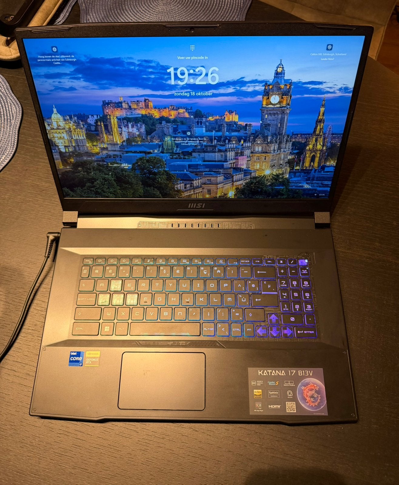 MSI Katana 17 B13VGK-833BE gaming laptop 17,3” RTX4070, Enlèvement, Comme neuf, Gaming