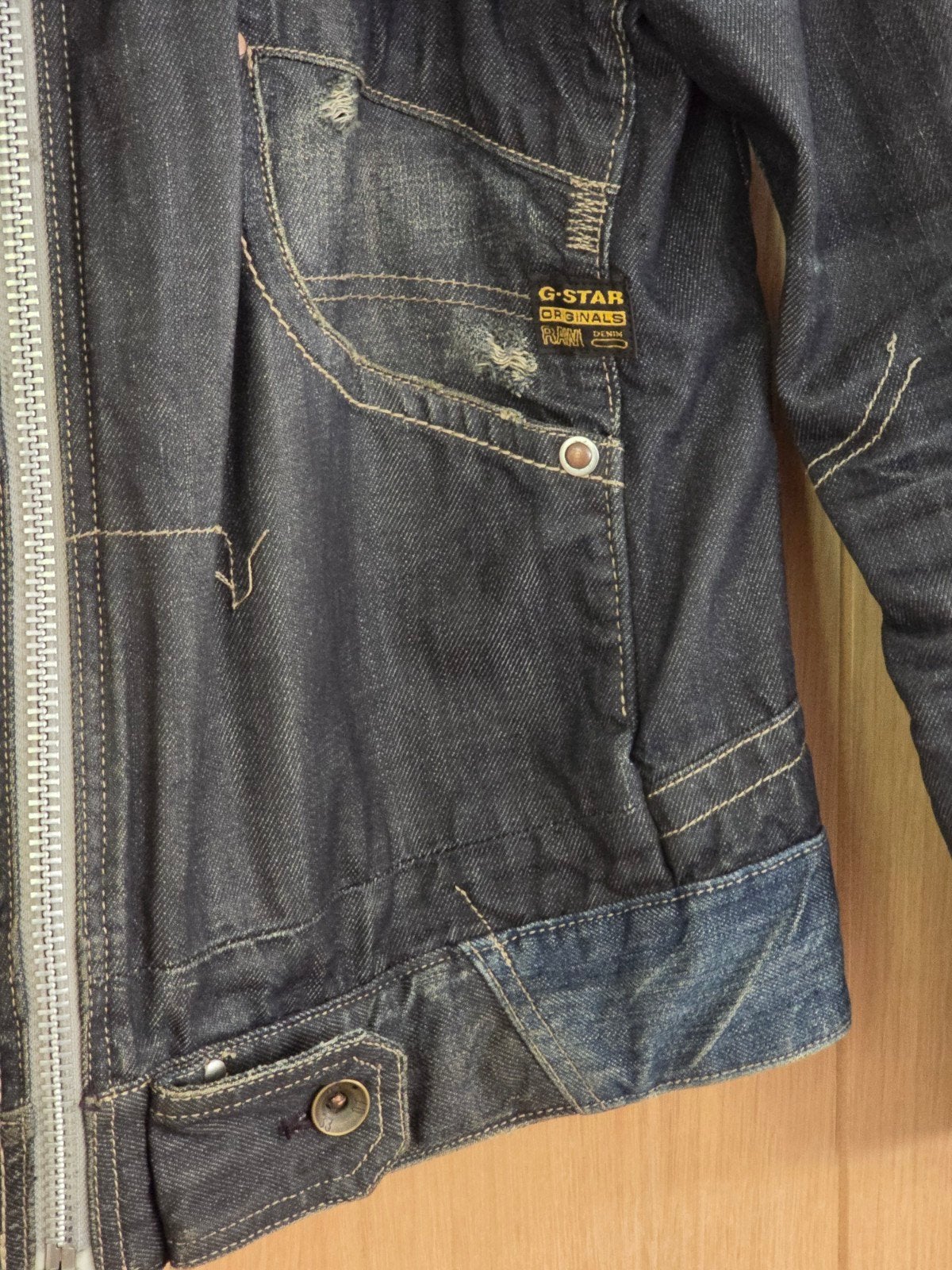 G-Star Raw Vintage Denim Biker / Utility Jas – Maat XL Slim, Maat 52/54 (L), G Star RAW, Blauw, Ophalen of Verzenden
