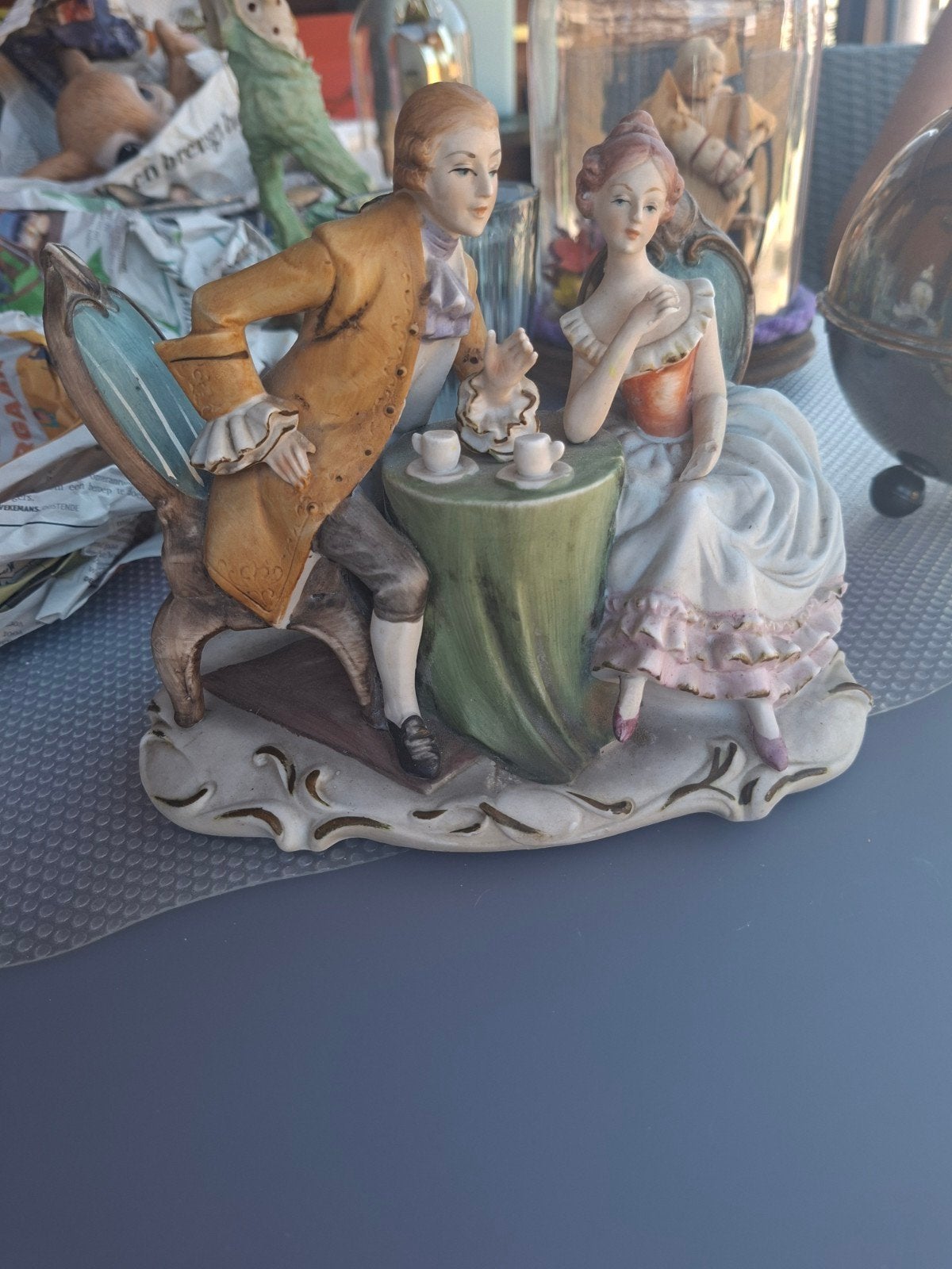 Romantisch Koppel aan Tafel, Antiek en Kunst, Ophalen
