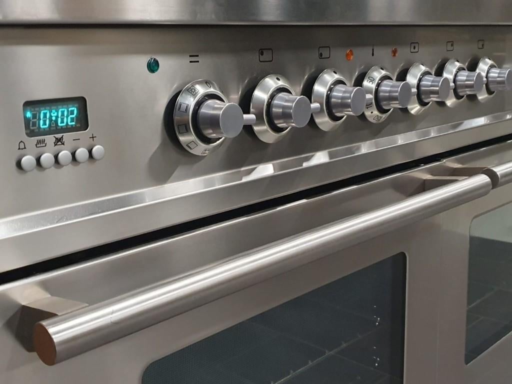 🔥Luxe Boretti Fornuis 100cm RVS 2 ovens 5 pits Frytop, Elektronische apparatuur, Fornuizen, Ophalen, 60 cm of meer, Zo goed als nieuw