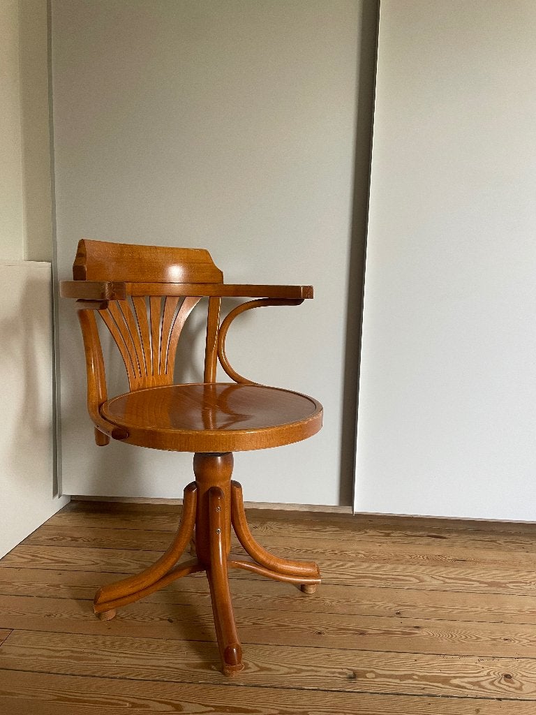 Vintage bureaustoel, Huis en Inrichting, Ophalen, Gebruikt, Bruin, Bureaustoel