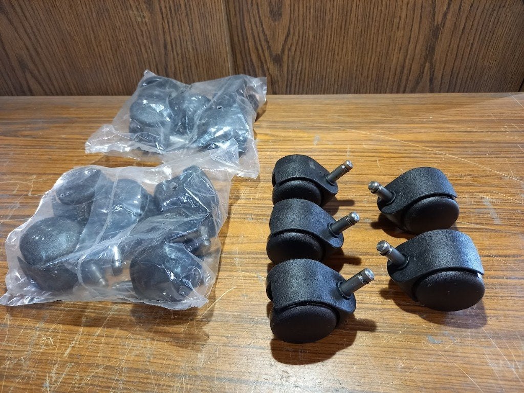 4 sets van 5 bureaustoelwielen dia 50 mm - bureaustoel wiel, Ophalen, Nieuw, Zwart, Bureaustoel
