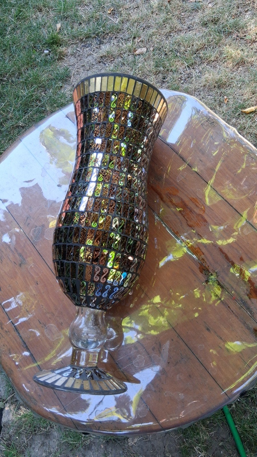 vase en mosaïque 40cm, Antiquités & Art, Enlèvement