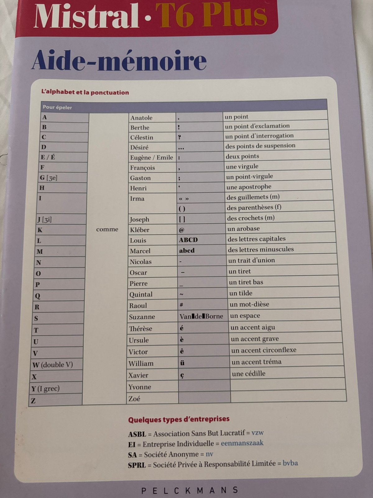 Manuel de français Mistral T6 Plus, Livres, Langue | Français, Enlèvement ou Envoi, Comme neuf