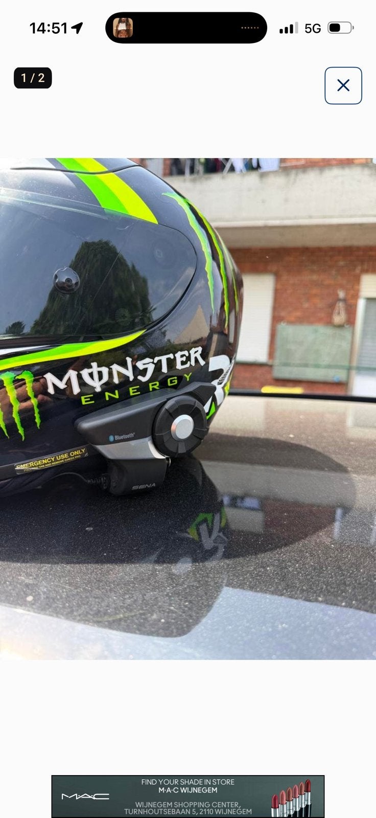 1x Sena 20s evo motorhelm communicatie, Ophalen