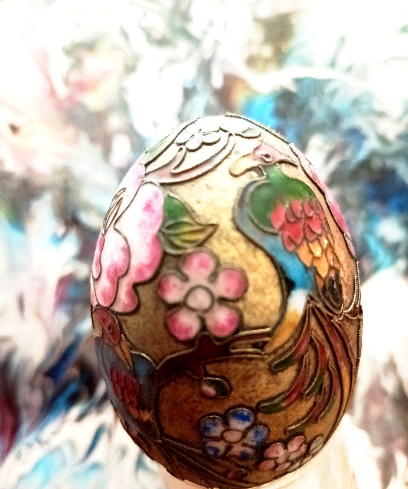 Chinese cloisonnedecoratie ei 6, Ophalen of Verzenden, Zo goed als nieuw