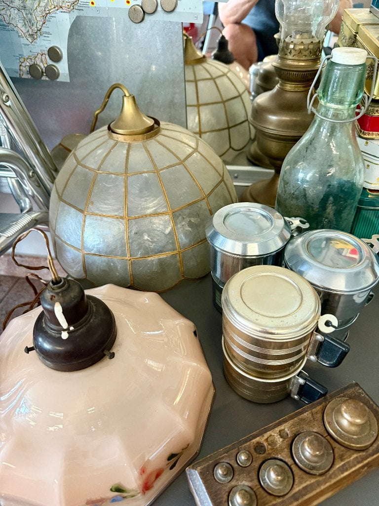 Vintage deco met o.a. Lampe Belge, Huis en Inrichting, Woonaccessoires | Overige, Ophalen, Vintage