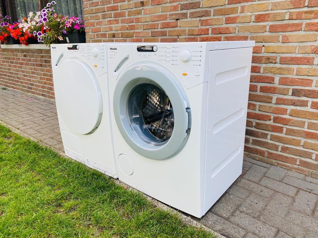 Miele wasmachine en droogkast werken perfect beide A+++ 8Kg, Ophalen, Zo goed als nieuw