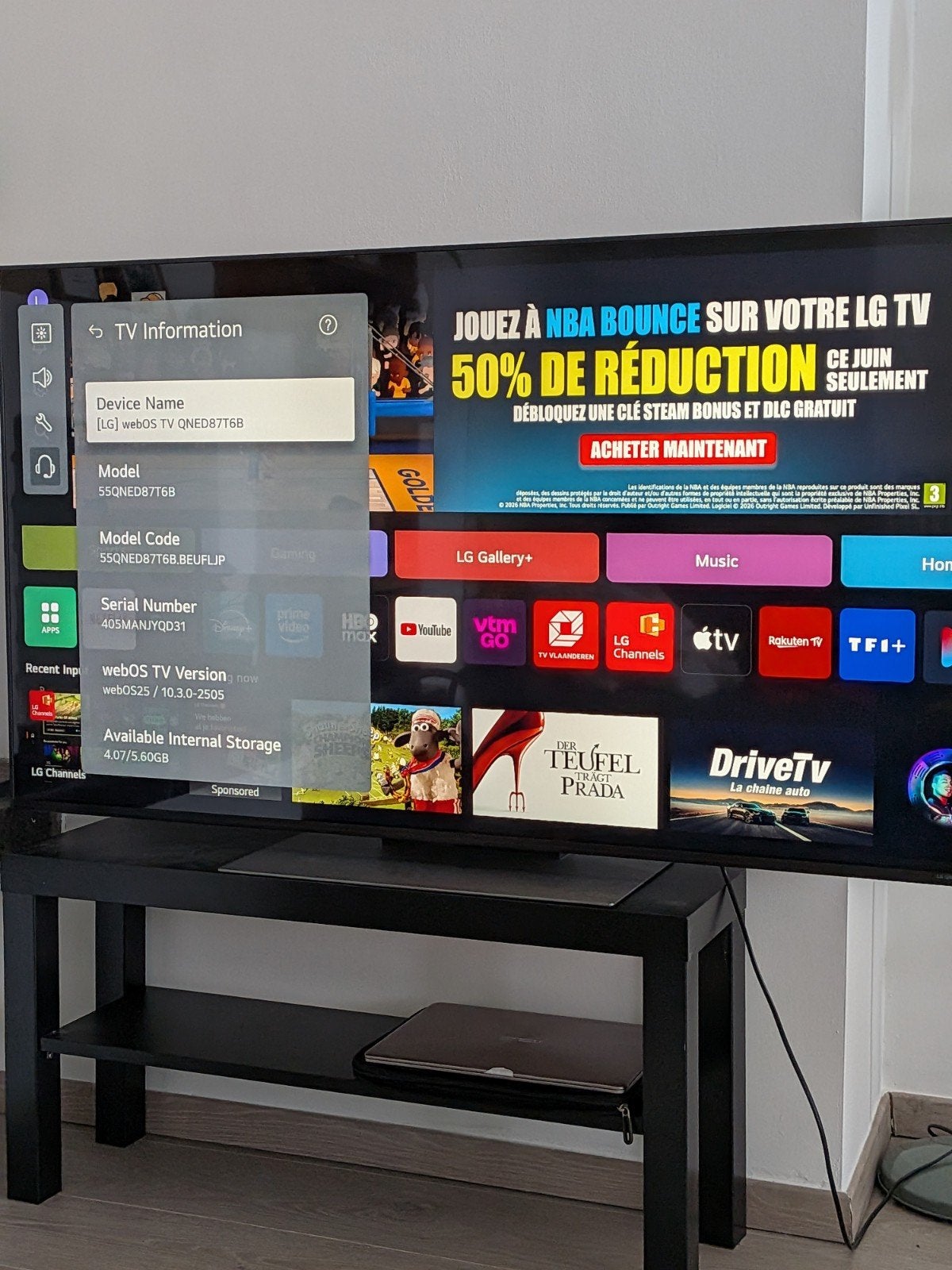 LG TV 55QNED87T6B, Audio, Tv en Foto, Televisies, Ophalen, LG