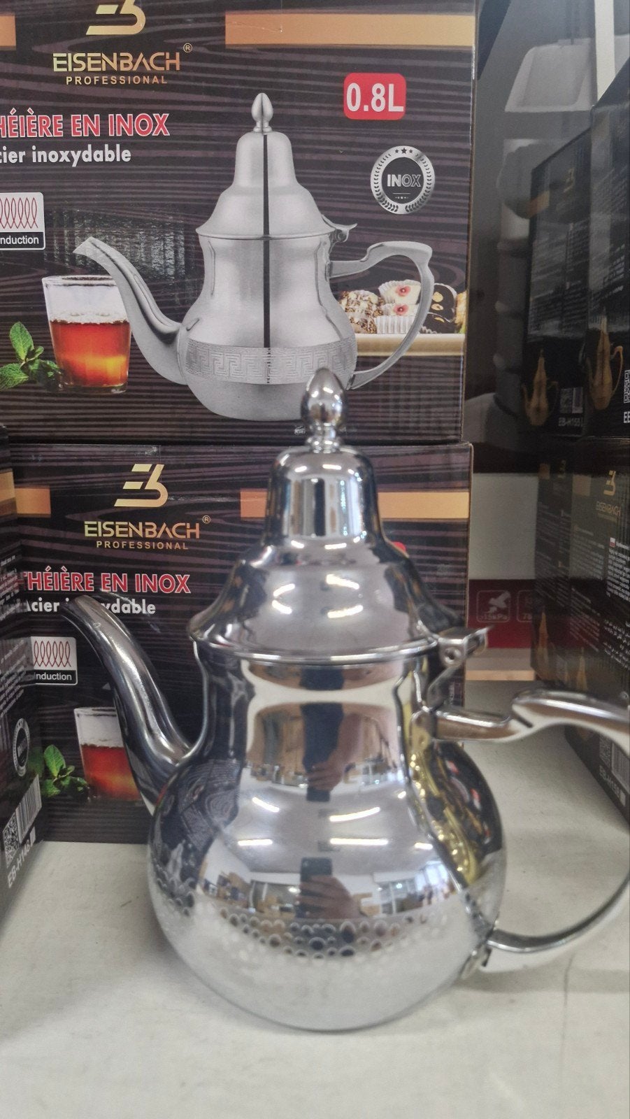 théière inox, Maison & Meubles, Neuf, Inox, Compatible induction, Enlèvement