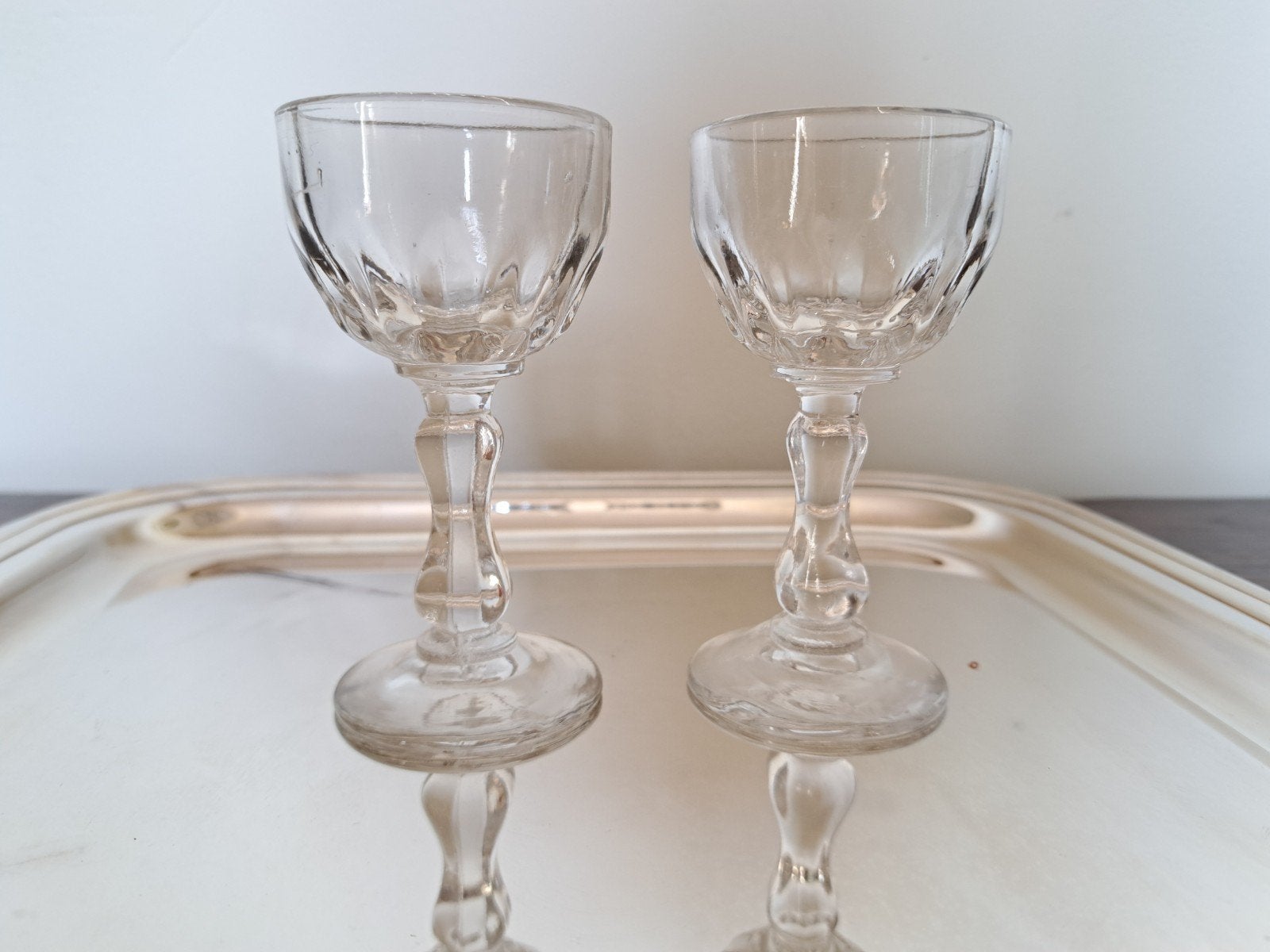 2 verres dans le style Prince de Galles du Val Saint Lambert, Collections, Enlèvement ou Envoi