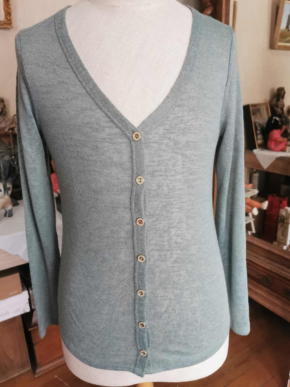 Très joli pull cardigan vert mousse pour femme, Vêtements | Femmes, Enlèvement ou Envoi, Comme neuf, Taille 42/44 (L), Vert