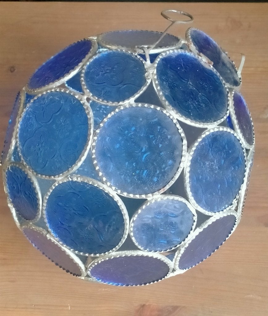 Marokkaanse lampenkap – blauw – Ø22 cm, Ophalen, Blauw