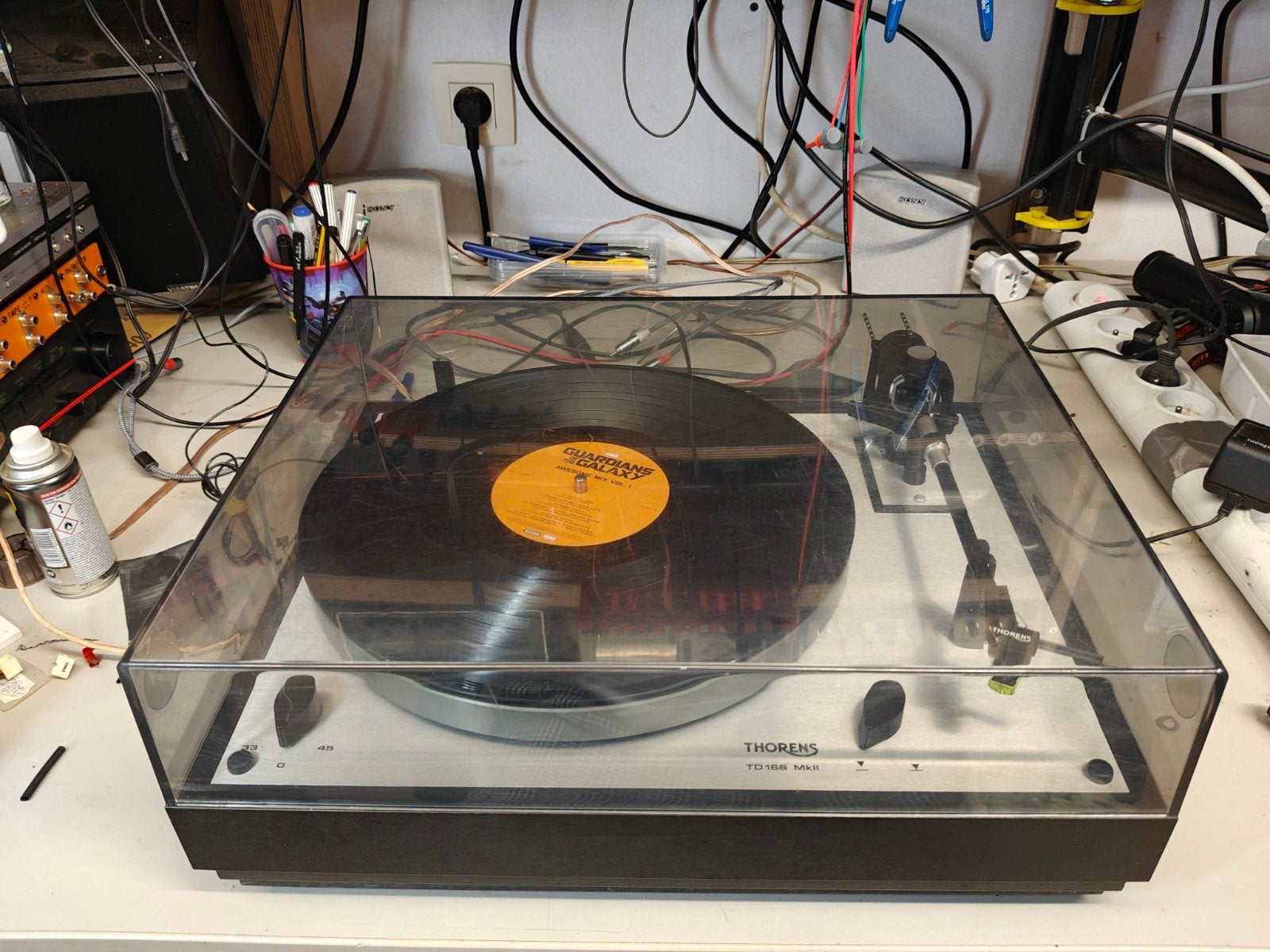 Thorens TD-166 MK2 16 volt versie, Audio, Tv en Foto, Ophalen of Verzenden, Gebruikt, Platenspeler, Thorens