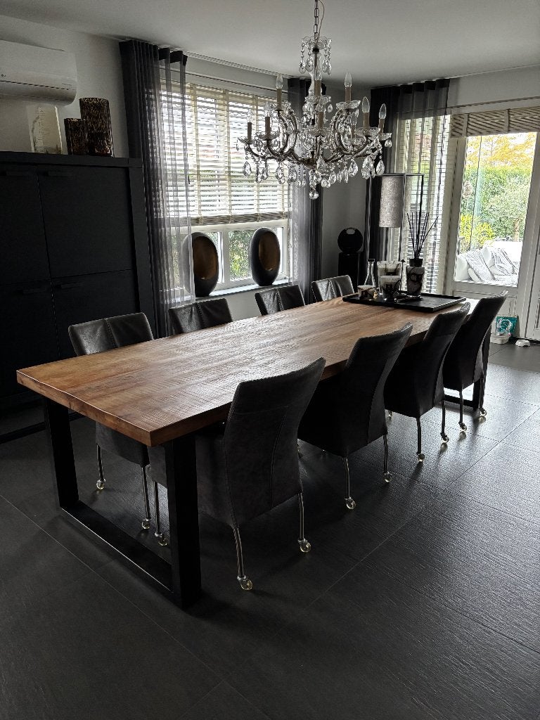 6 suède leren eetkamerstoelen, Huis en Inrichting, Ophalen, Leer, Zo goed als nieuw, Grijs