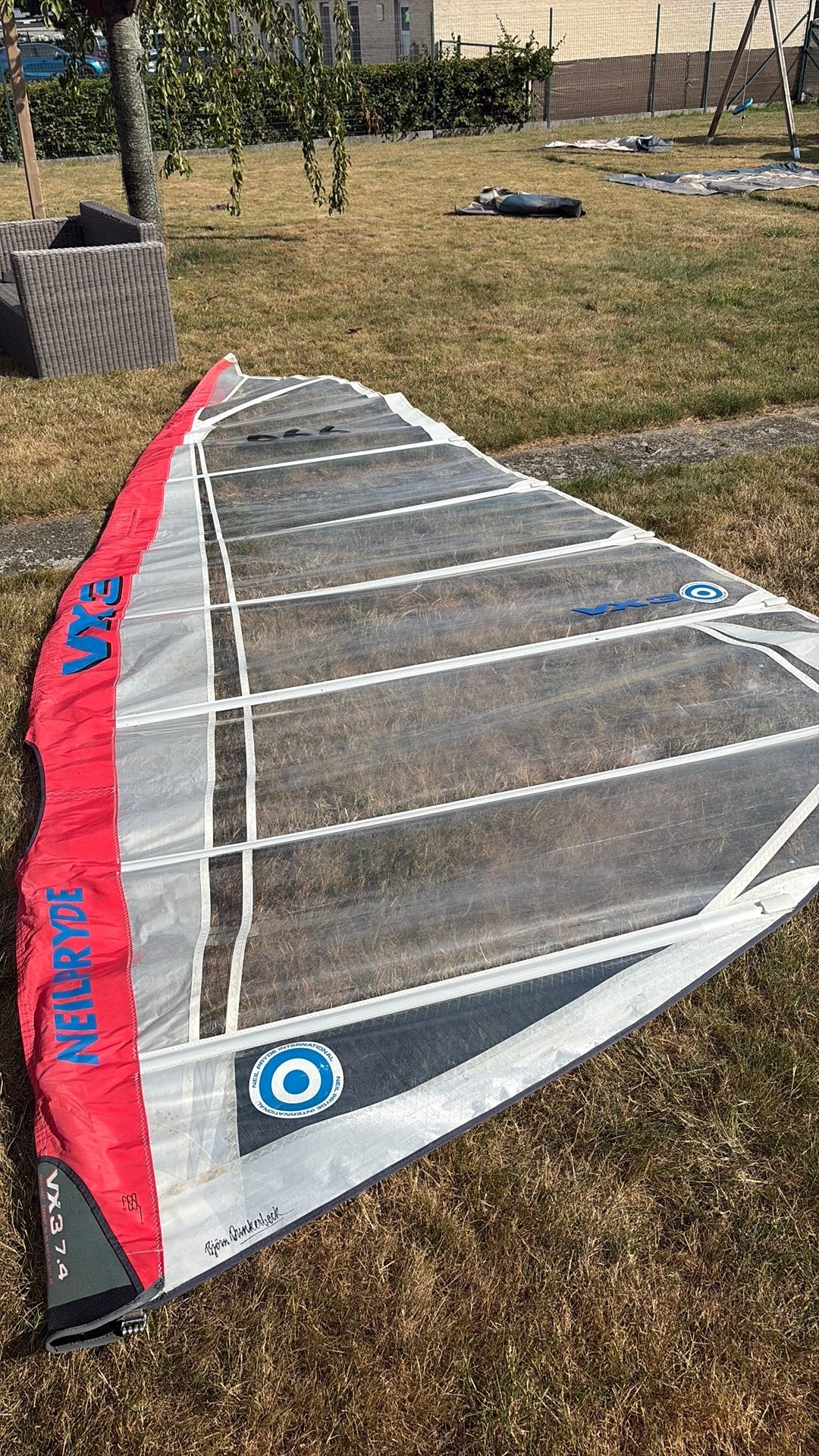Neilpryde 7.4 VX3, Watersport en Boten, Windsurfen, Ophalen, Zo goed als nieuw, Neilpryde, Zeil