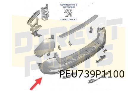 Peugeot 5008 (6/17-1/21) achterbumper (Te spuiten) (Bij PDC), Autos : Pièces & Accessoires, Neuf, Arrière, -, -