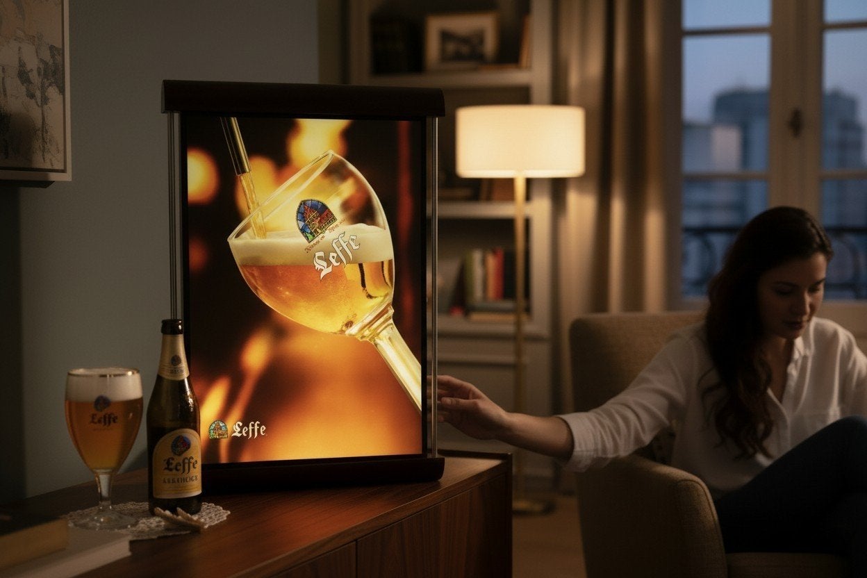 Publicité lumineuse originale Leffe — Boîte publicitaire lum, Enlèvement ou Envoi