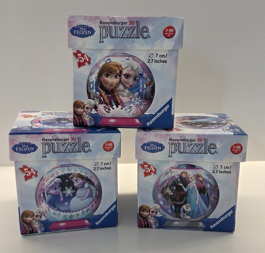 3x Puzzel Frozen Ravensburger 3D, Hobby en Vrije tijd, Ophalen of Verzenden, Minder dan 500 stukjes, Gebruikt, Rubik's of 3D-puzzel