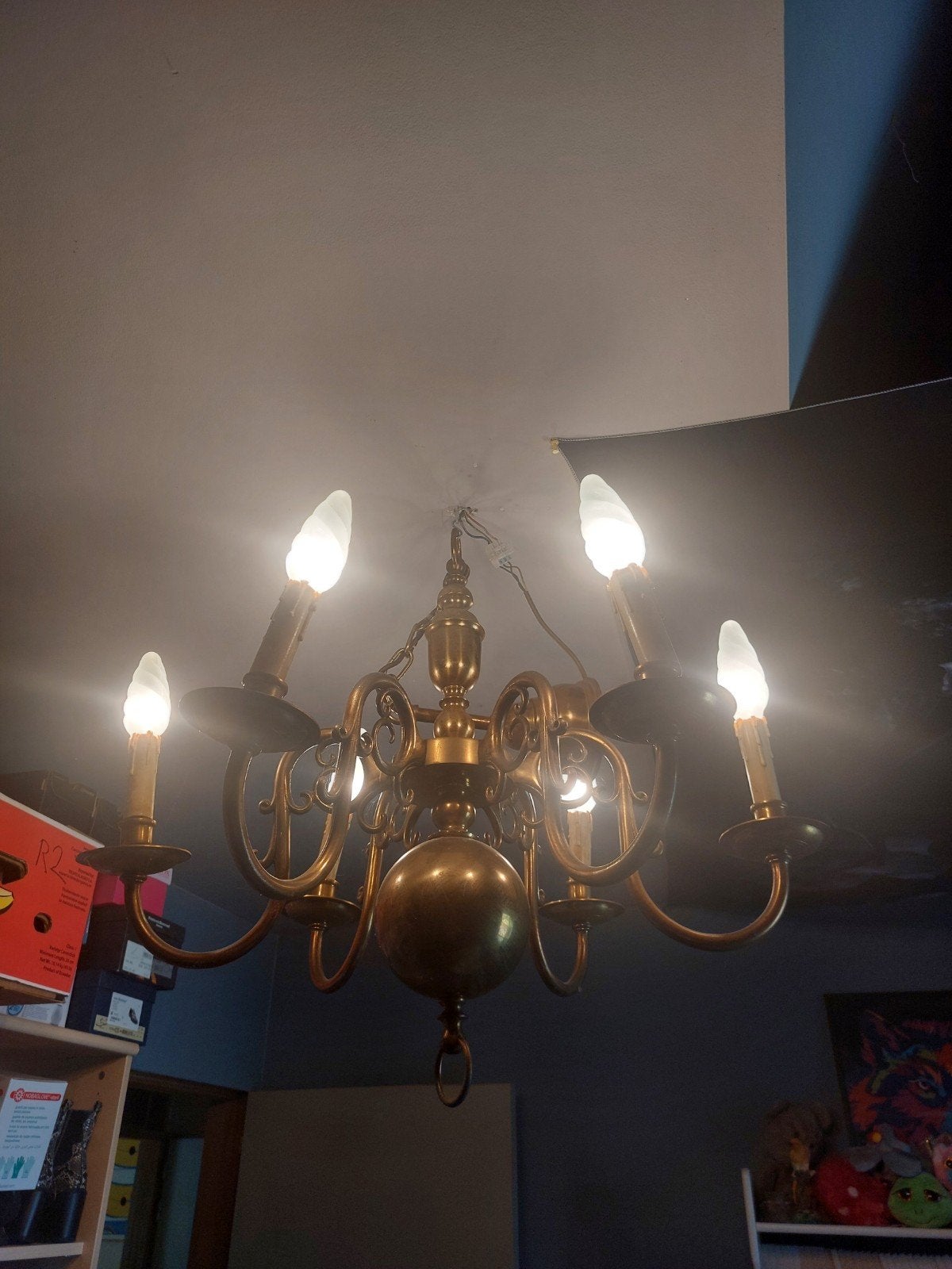 Antieke kaarsenkroon luchter licht NL, Huis en Inrichting, Lampen | Kroonluchters, Ophalen