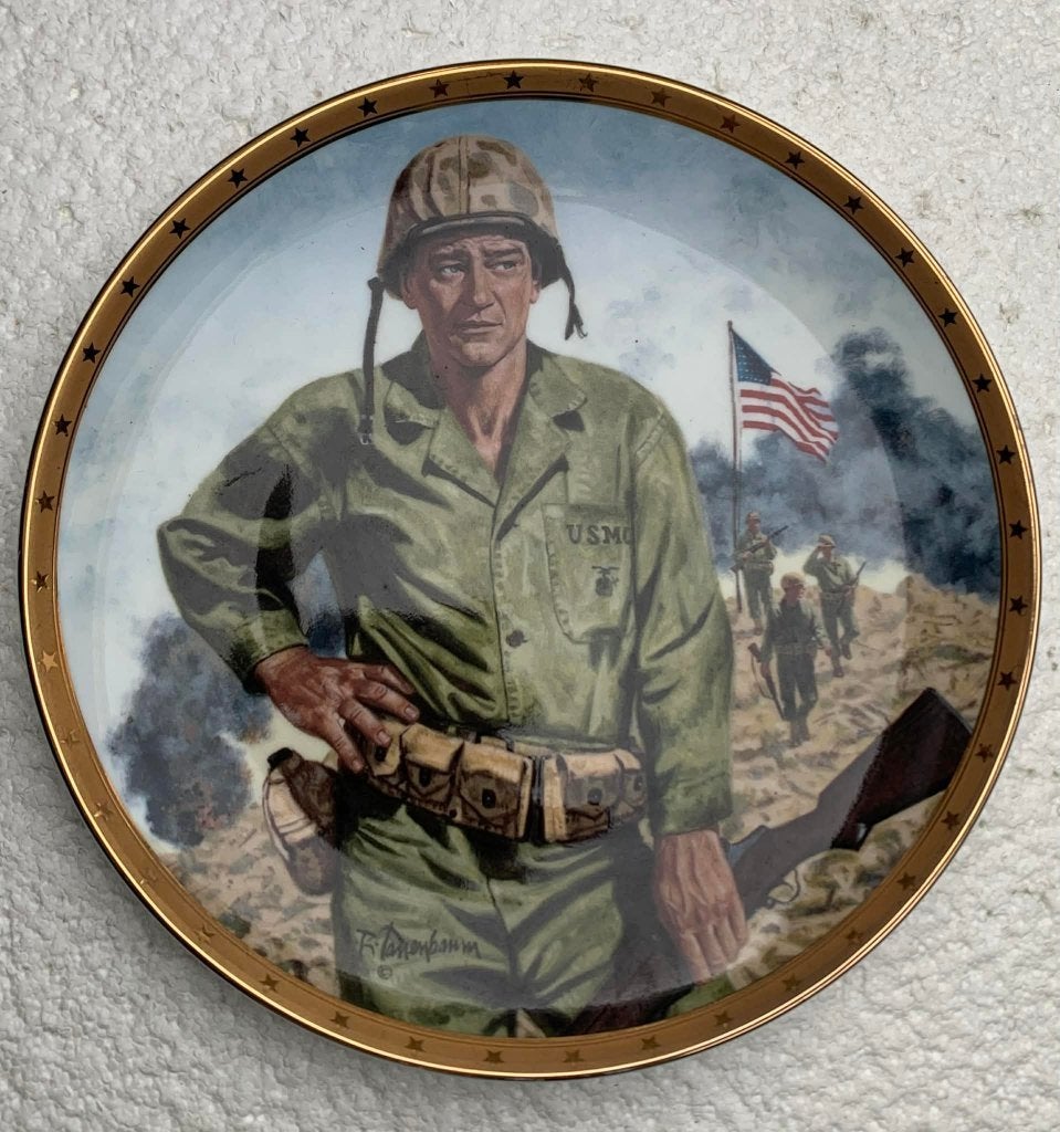 Souvenir bord, John Wayne, American Fighting Force R Doulton, Verzamelen, Militaria | Algemeen, Ophalen of Verzenden, Landmacht