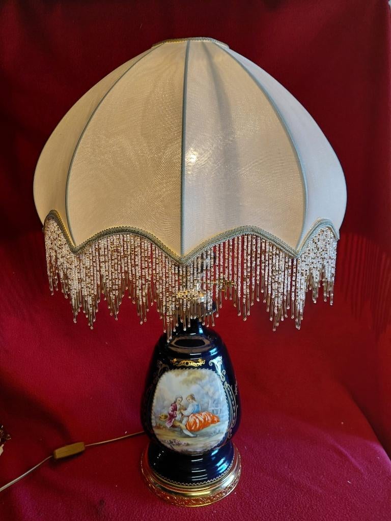 Vintage poseleinen tafellamp (ontwerp limoges), Huis en Inrichting, Ophalen