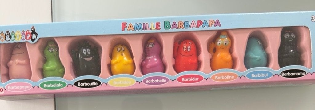 Famille Barbapapa complète avec boîte – 9 figurines, Collections, Enlèvement ou Envoi, Comme neuf