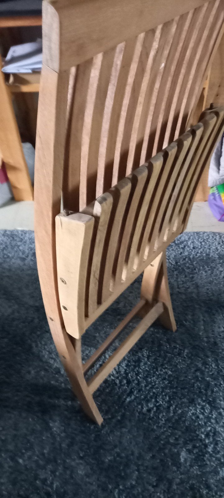 Set opvouwbare stoelen en teakhouten fauteuils, Tuin en Terras, Ophalen, Gebruikt, Hout, Inklapbaar